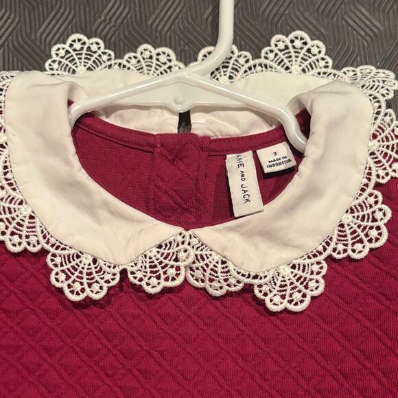 Janie and Jack quilted burgundy dress, like new, 3T - Picture 3 of 5